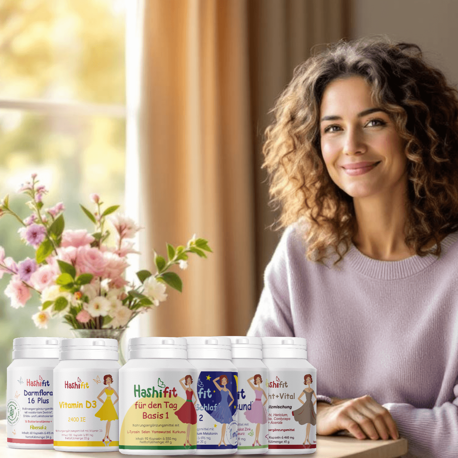 Frau in den Wechseljahren mit Hashifit – natürliche Unterstützung für Hormone, Energie und Stimmung