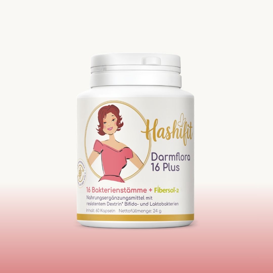 Hashifit Darmflora 16 Plus, Dose mit 60 Kapseln von vorn