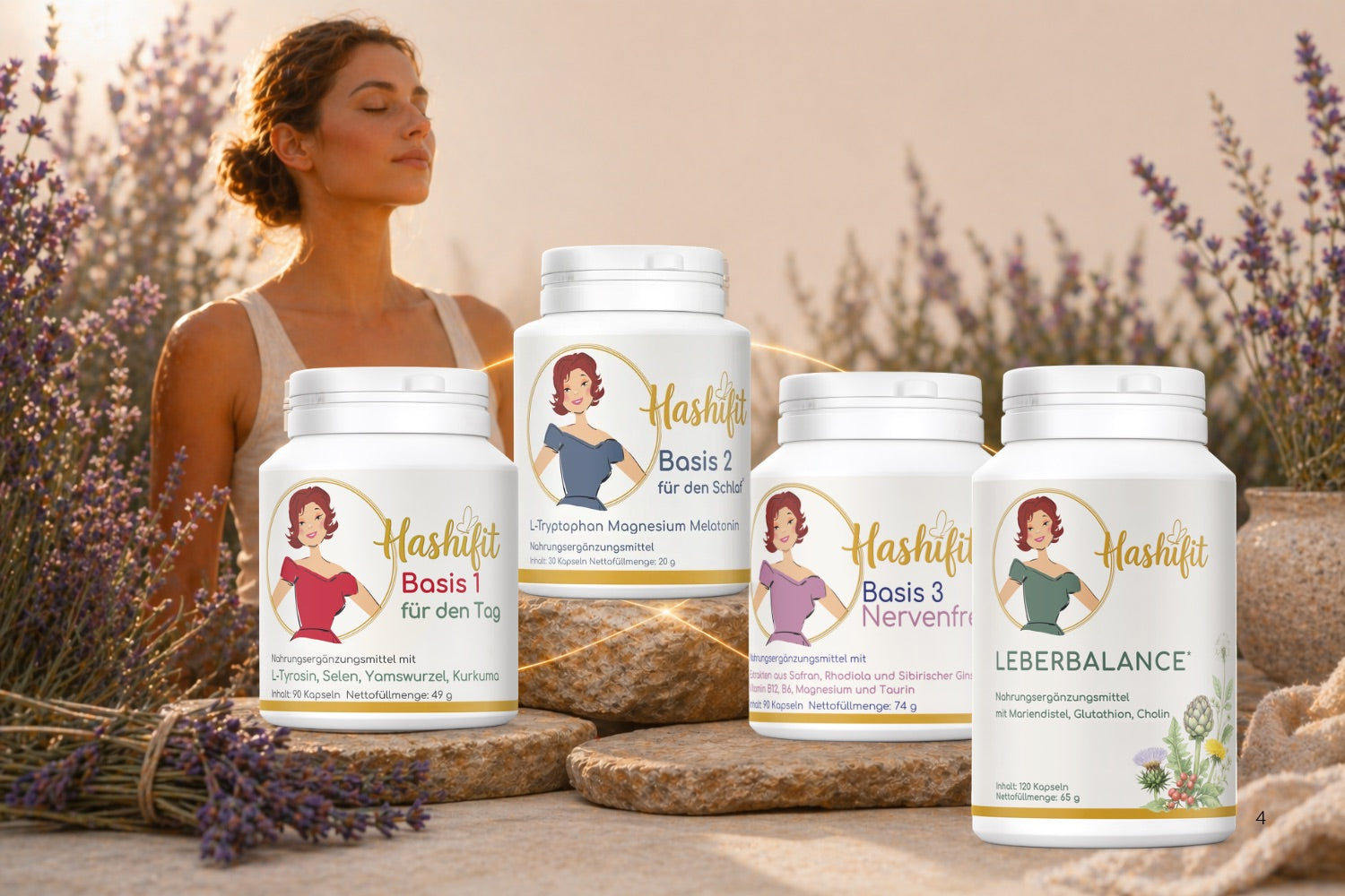 Hashifit Nahrungsergänzung System mit Basis 1, Basis 2, Basis 3 Nervenfreund und Leberbalance zur strukturierten Vitalstoffversorgung