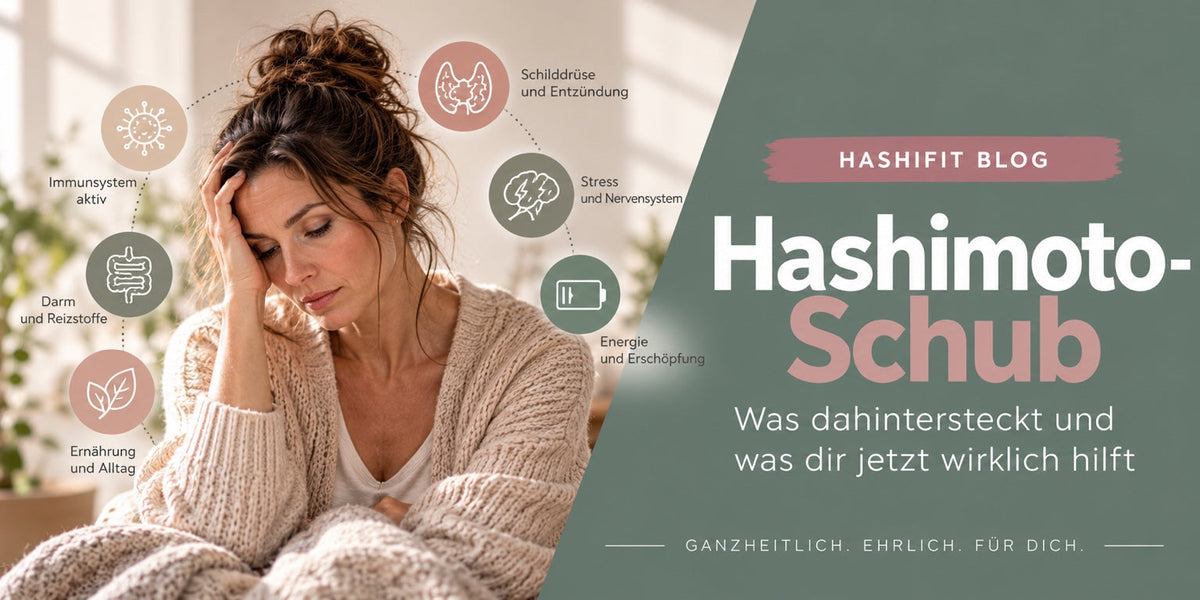 Frau mit Erschöpfung während eines möglichen Hashimoto Schubs