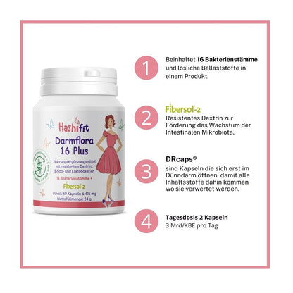 Darmflora 16 Plus mit Bifido- u. Lactobakterien, resistentem Dextrin image 1