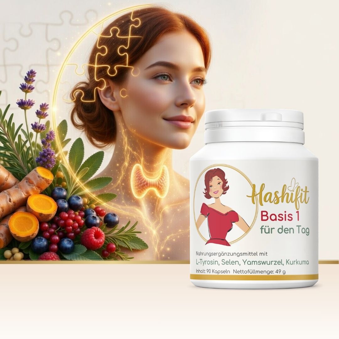 Hashifit Basis 1 für den Tag mit Vitaminen, Mineralstoffen und Pflanzenstoffen – tägliche Unterstützung für Energie und Schilddrüse