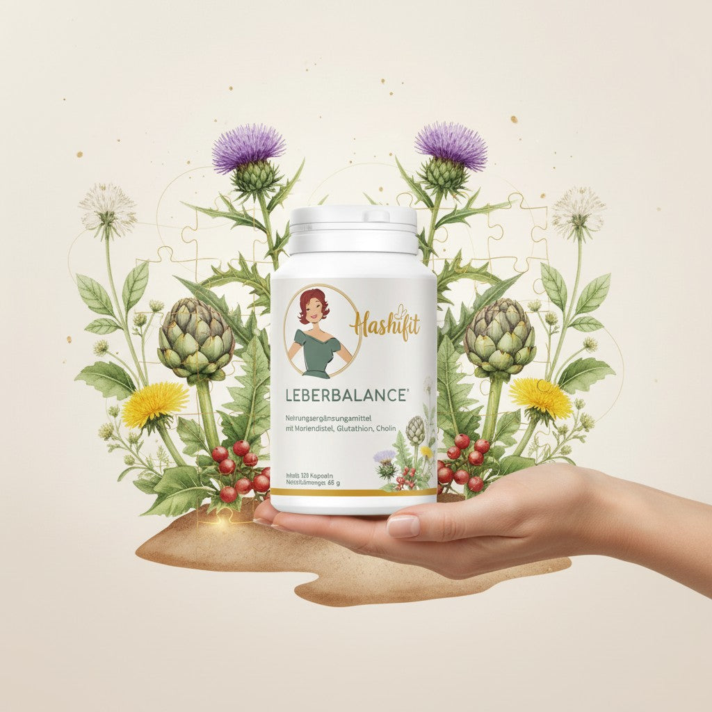 Hashifit Leberbalance mit Cholin, Glutathion und Pflanzenstoffen.