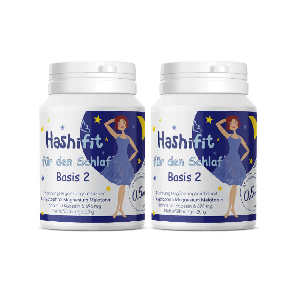 Hashifit Basis 2 Doppelpack – Schlaf-Formel mit Melatonin, Magnesium und Zink für erholsamen Schlaf bei Hashimoto