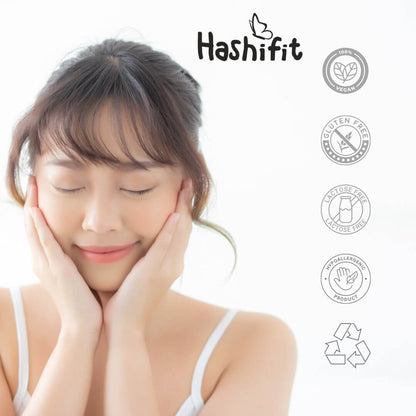 Frau mit Hashifit Darmflora 16 Plus – probiotische Balance für Haut, Darm und Wohlbefinden