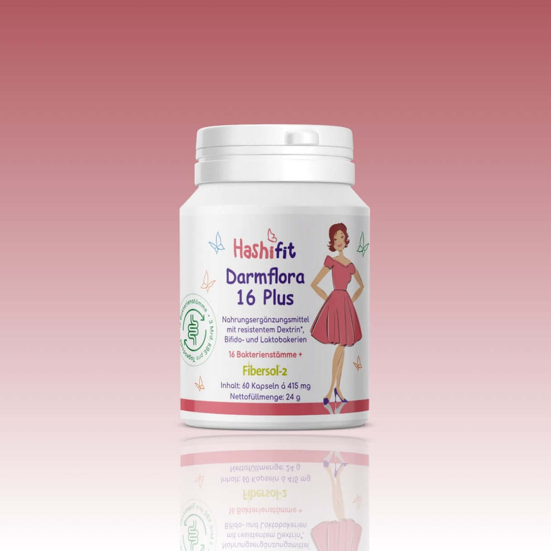 Hashifit Darmflora 16 Plus – Prä- und Probiotikum mit 16 Bakterienstämmen und resistentem Dextrin für eine gesunde Darmflora
