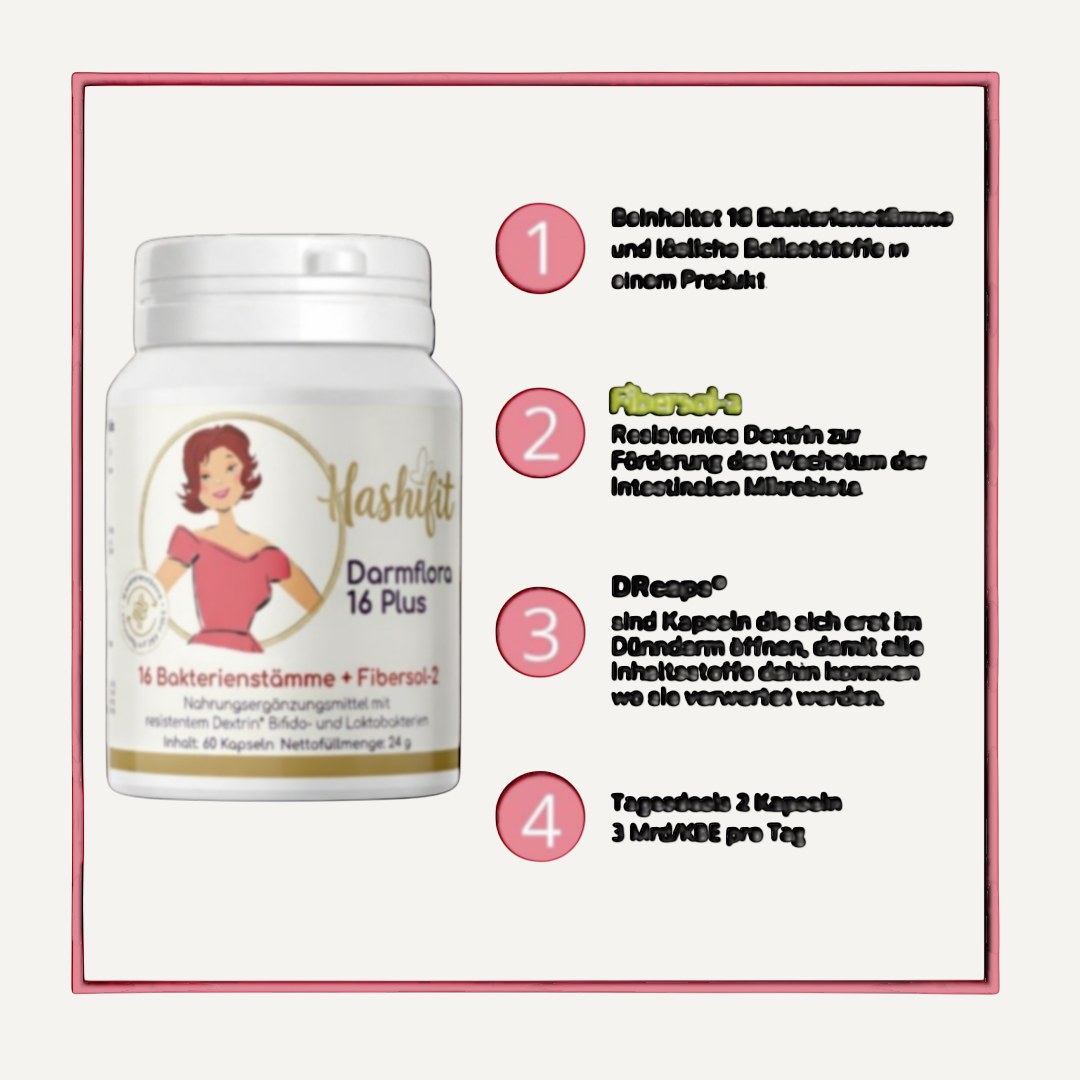 Darmflora 16 Plus Übersicht – probiotische Kulturen und Mikronährstoffe für Darm- und Immunsystem