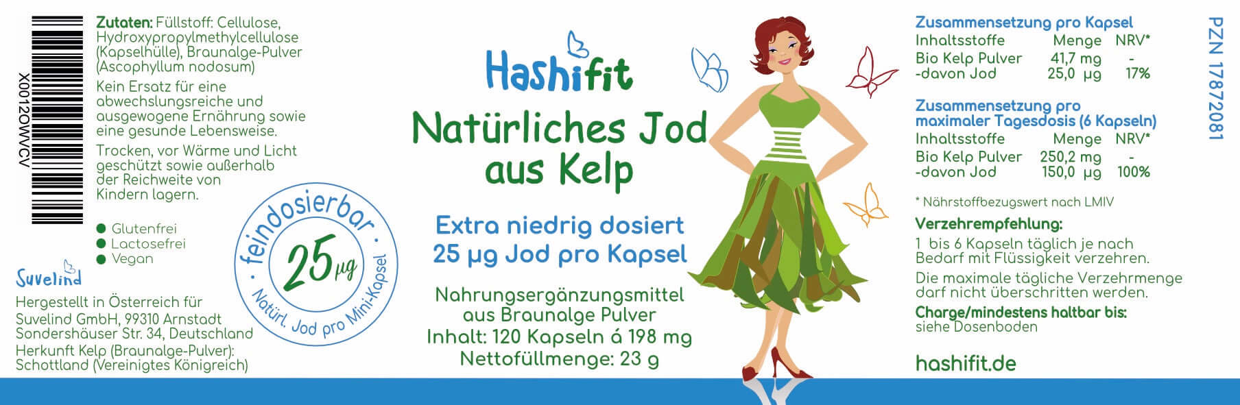 Etikett Hashifit extra niedrig dosiertes Jod aus Kelp