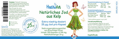 Etikett Hashifit extra niedrig dosiertes Jod aus Kelp