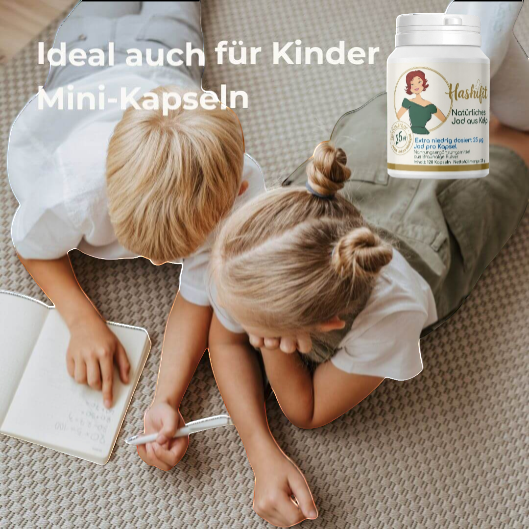 Hashifit Natürliches Jod aus Kelp – Mini-Kapseln ideal auch für Kinder und empfindliche Personen