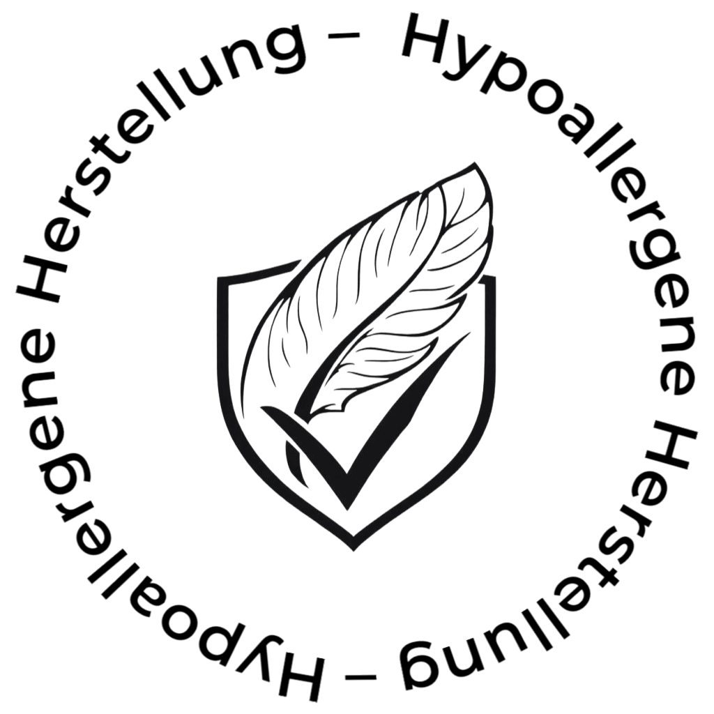 Qualitätssiegel mit Feder – steht für hypoallergene, geprüfte und vegane Hashifit-Produkte