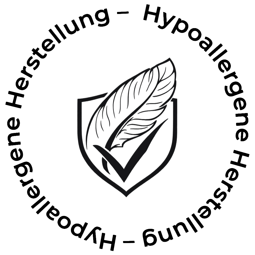 Qualitätssiegel mit Feder – steht für hypoallergene, geprüfte und vegane Hashifit-Produkte
