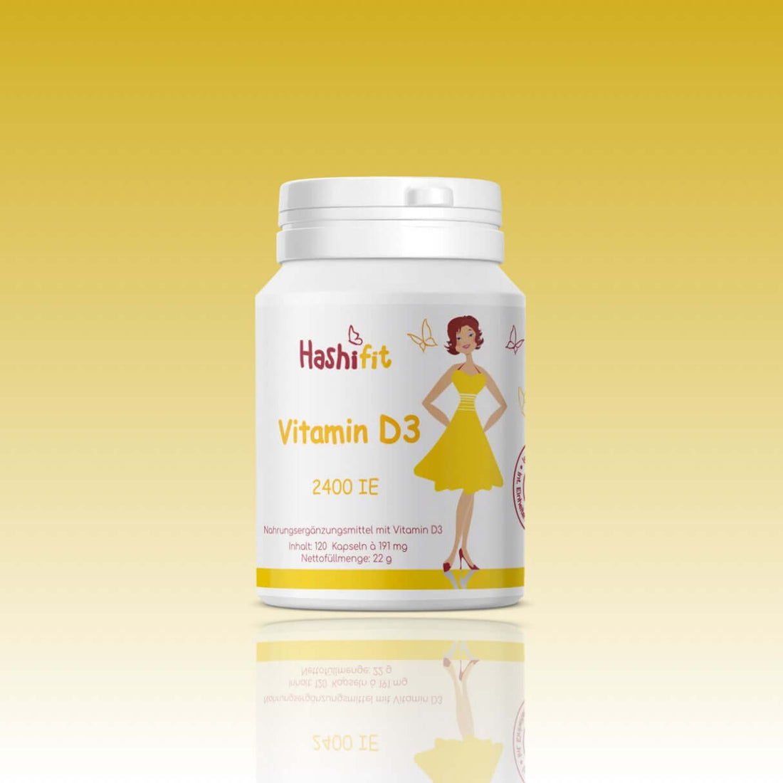 Hashifit Vitamin D3 – hochdosiertes pflanzliches Vitamin D3 für individuelle Dosierung und tägliche Versorgung bei Hashimoto