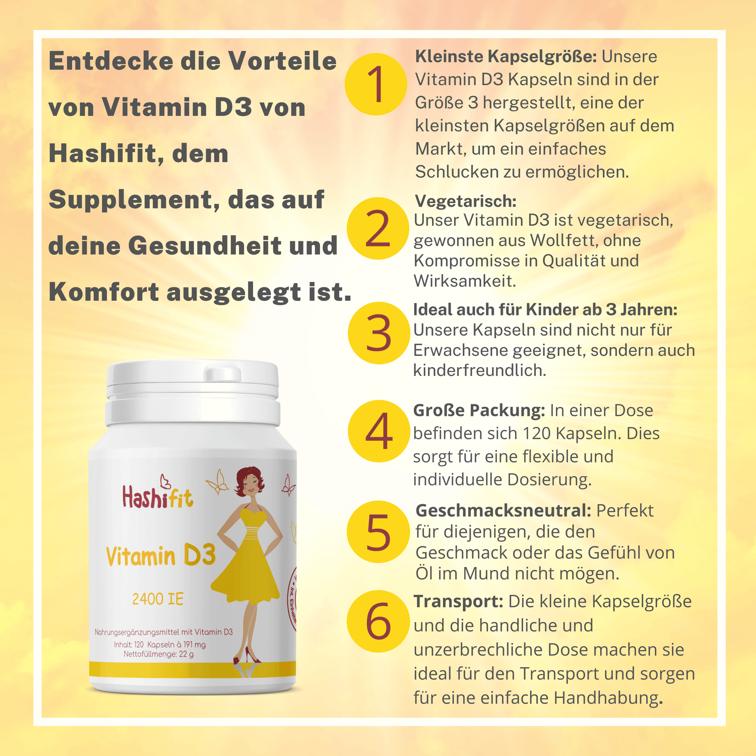 Hashifit Vitamin D3 – Übersicht zu Dosierung, Anwendung und Kombination mit Basis 1 für ganzheitliche Vitalstoffversorgung