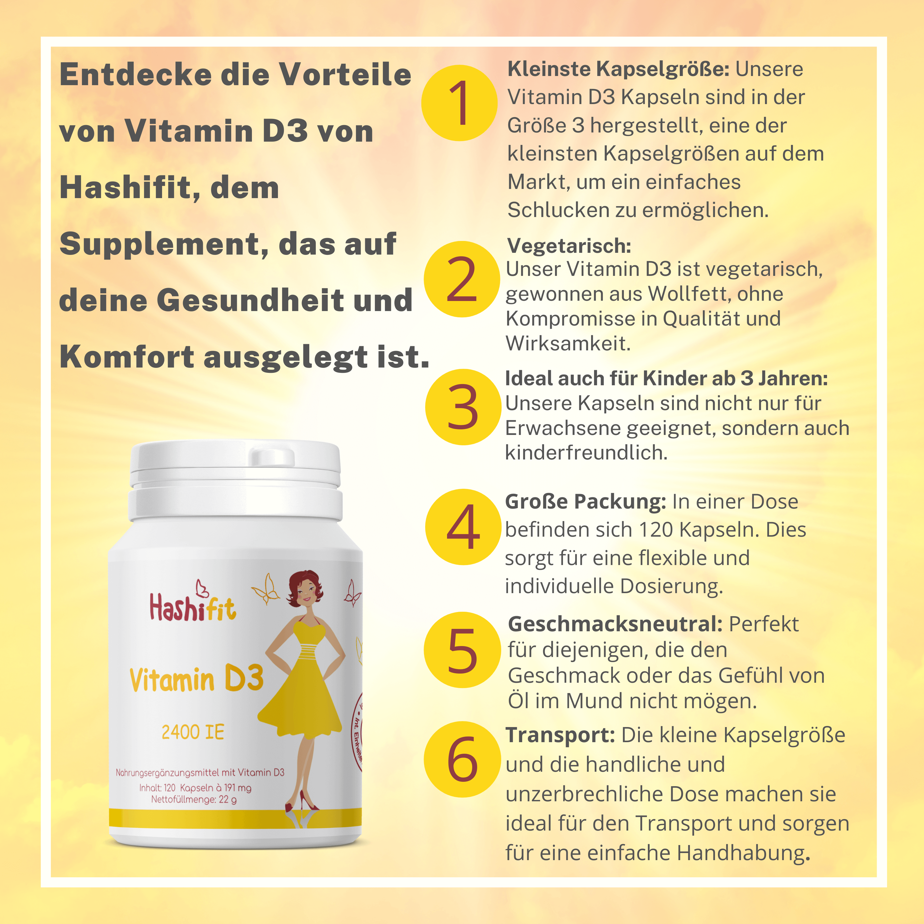 Hashifit Vitamin D3 – Übersicht zu Dosierung, Anwendung und Kombination mit Basis 1 für ganzheitliche Vitalstoffversorgung