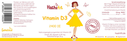 Etikett Hashifit Vitamin D3 mit 2400 IE