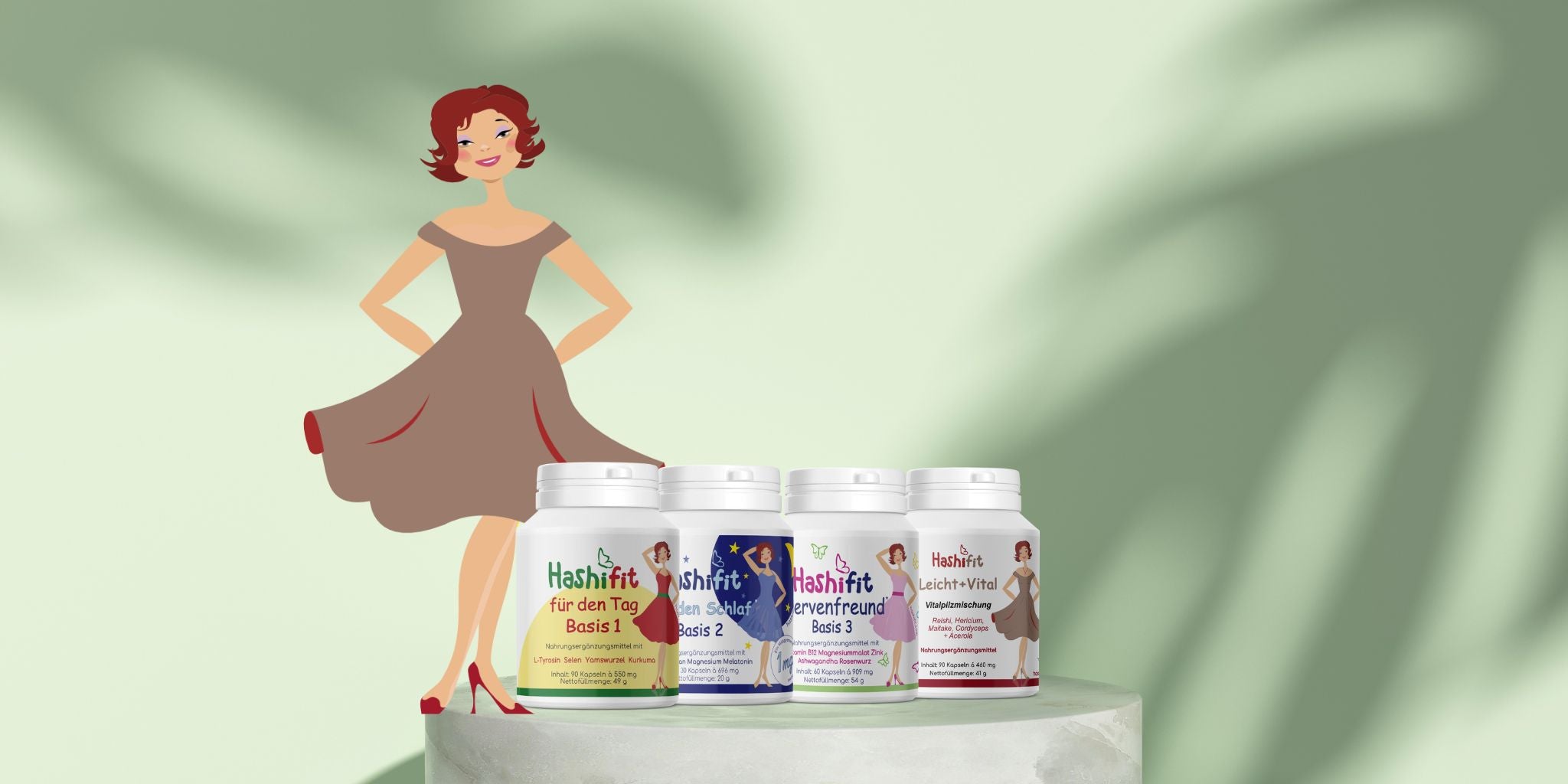 hashifit markenfrau mit grundversorgungspaket und leicht und vital